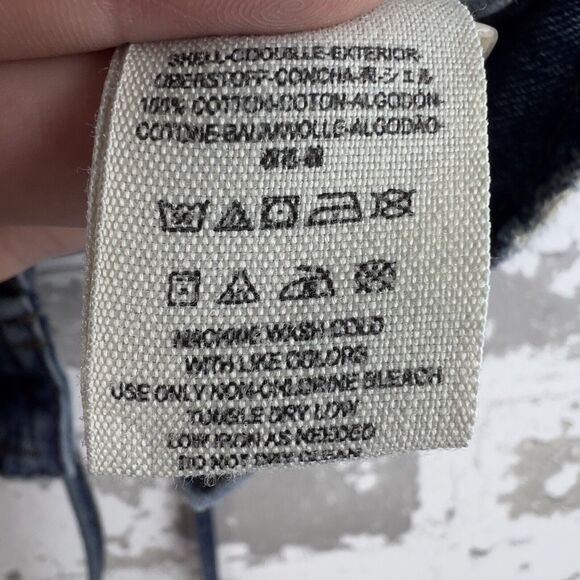 FREE PEOPLE Jean Vest Denim Lace Up Back Collarless Distressed 90s Y2K Women's S - Picture 6 of 8